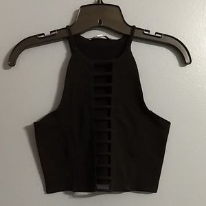 Express High Neck Ladder Front Crop Top